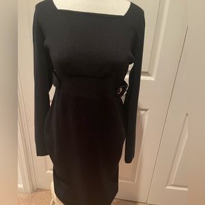 Preloved dress Tahari long sleeves knit size L color black